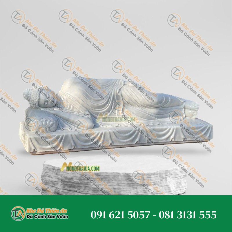 Tượng Phật Thích Ca Nhập Niết Bàn Đá Cẩm Thạch 226cm – Hoành Tráng, Ấn Tượng – Khodathienan.com