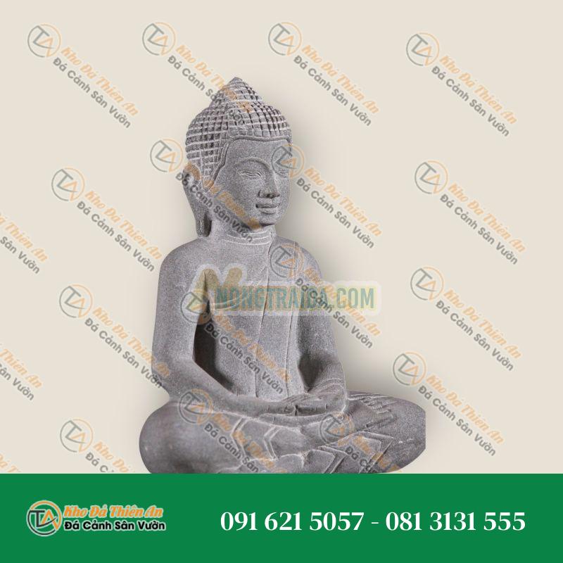 Tượng Phật Thiền Dhyana Đá Cẩm Thạch Campuchia, Khắc Tay, 35cm | Khodathienan.com