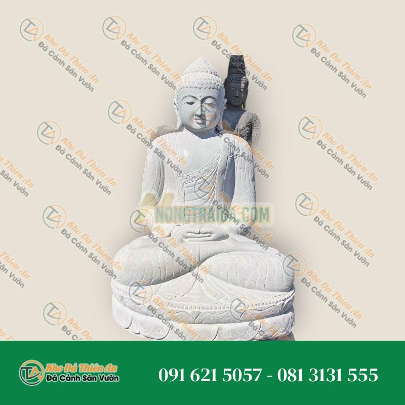 Tượng Phật Thiền Lớn Trong Vườn – Điêu Khắc Tay – 195cm – Khodathienan.com