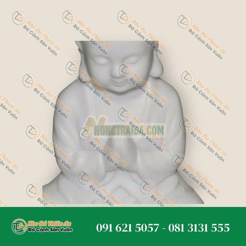 Tượng Phật Trẻ Cầu Nguyện Đá Cẩm Thạch Trắng – Kiểu Dáng Tinh Tế – Khodathienan.com