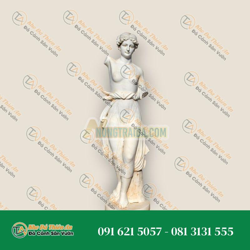 Tượng Phụ Nữ Bằng Đá Cẩm Thạch Trắng Carrara – Nghệ Thuật Tinh Xảo