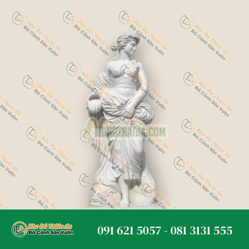 Tượng Phụ Nữ Đá Cẩm Thạch Trắng Carrara – Tạc Tay – Khodathienan.com