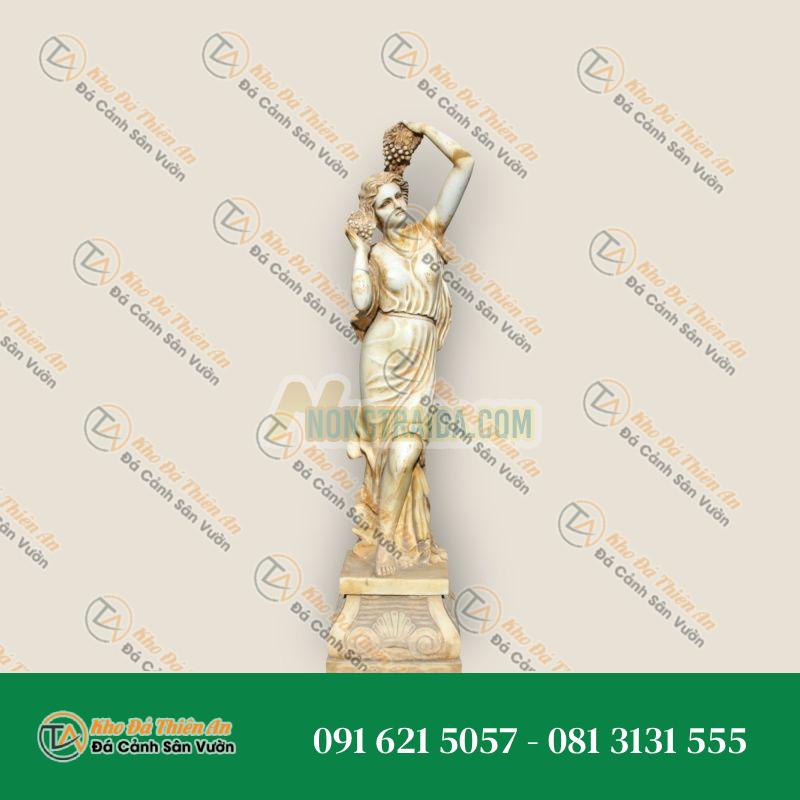 Tượng Phụ Nữ Bằng Đá Macael Trắng Cổ – Nghệ Thuật Tinh Xảo