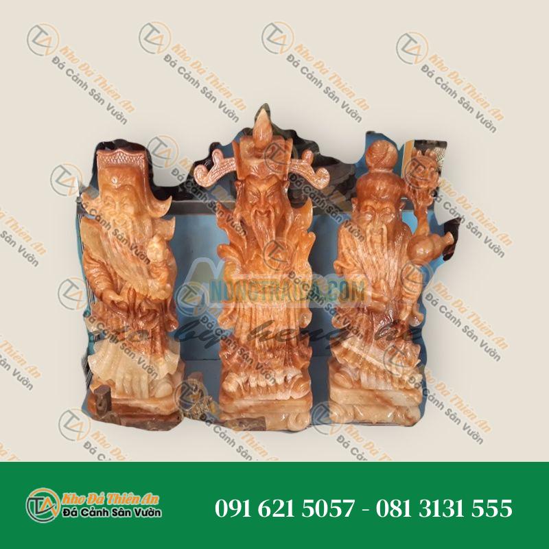 Tượng Phúc – Lộc – Thọ – Đá Cẩm Thạch Nước Mắm – 40cm – Khodathienan.com