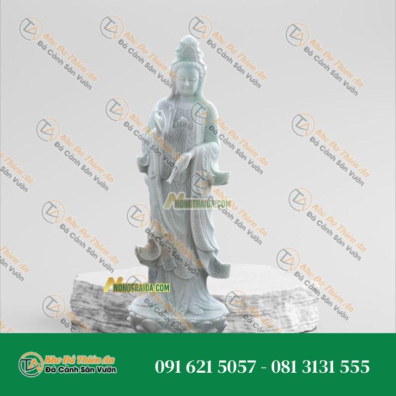 Tượng Quan Âm Đá Non Nước Đứng – 166cm – Khodathienan.com