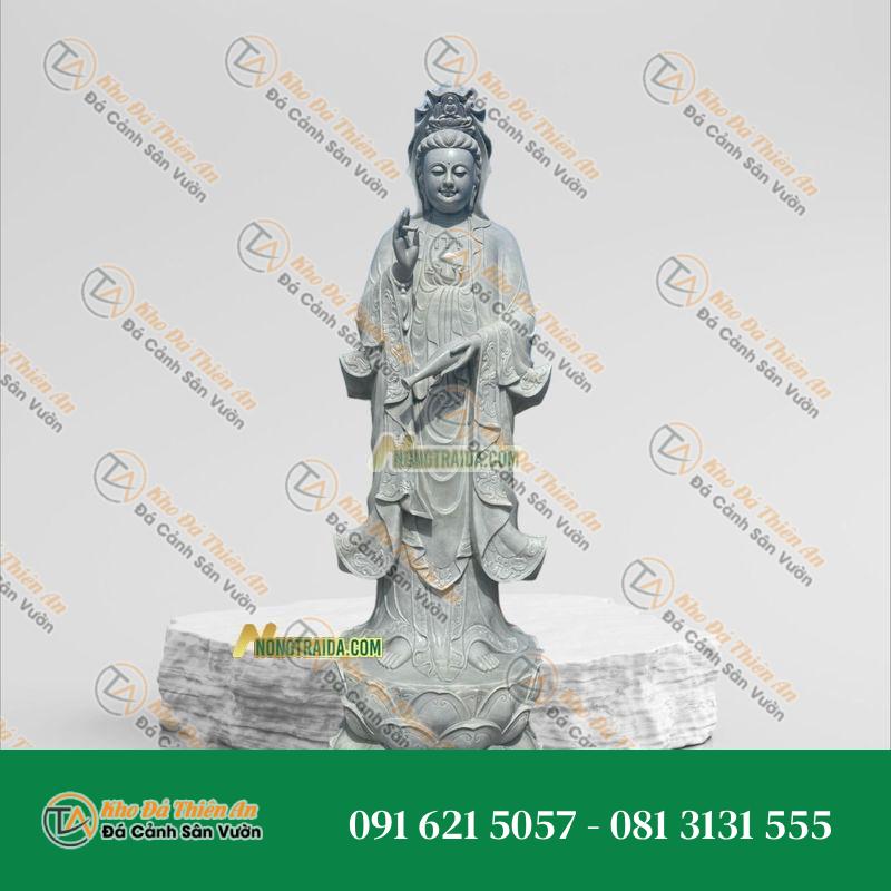 Tượng Quan Âm Đá Xám Cẩm Thạch 200cm – Phong Thủy & Tâm Linh – Khodathienan.com