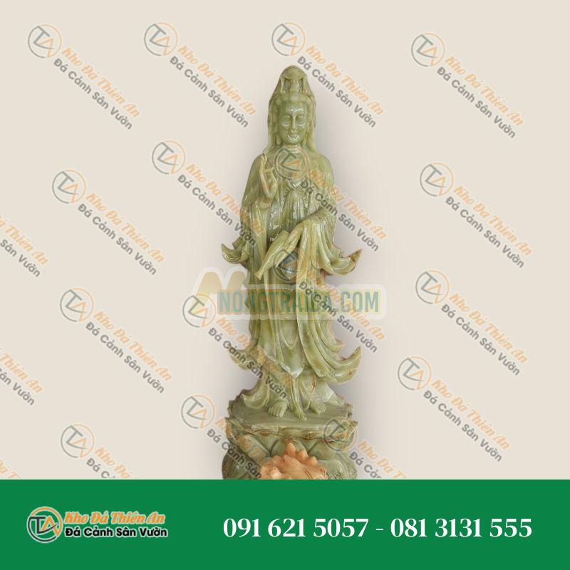 Tượng Quan Thế Âm Bồ Tát Đá Ngọc Xanh 200cm – Tượng 1000 Tay Mang Lại Phước Lành