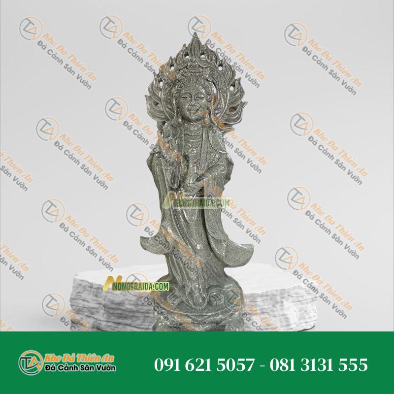 Tượng Quán Thế Âm Đứng – Đá Cuội Granite – Cao 192cm | Khodathienan.com