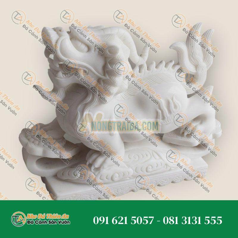 Tượng Rồng Đá Cẩm Thạch Trắng – Phong Thủy – Khodathienan.com