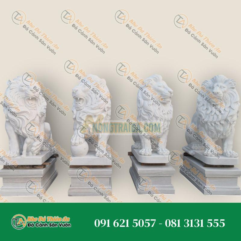 Tượng Sư Tử Đang Chơi Đùa Bằng Đá – Sinh Động & Uy Nghi