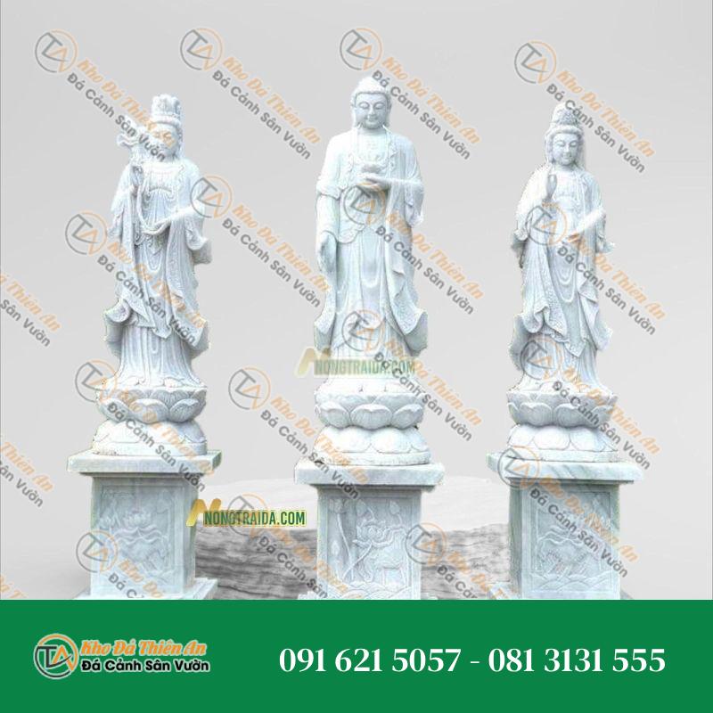 Tượng Tây Phương Tam Thế Phật Đứng – Ngọc Hoàng Long – 46cm | Khodathienan.com