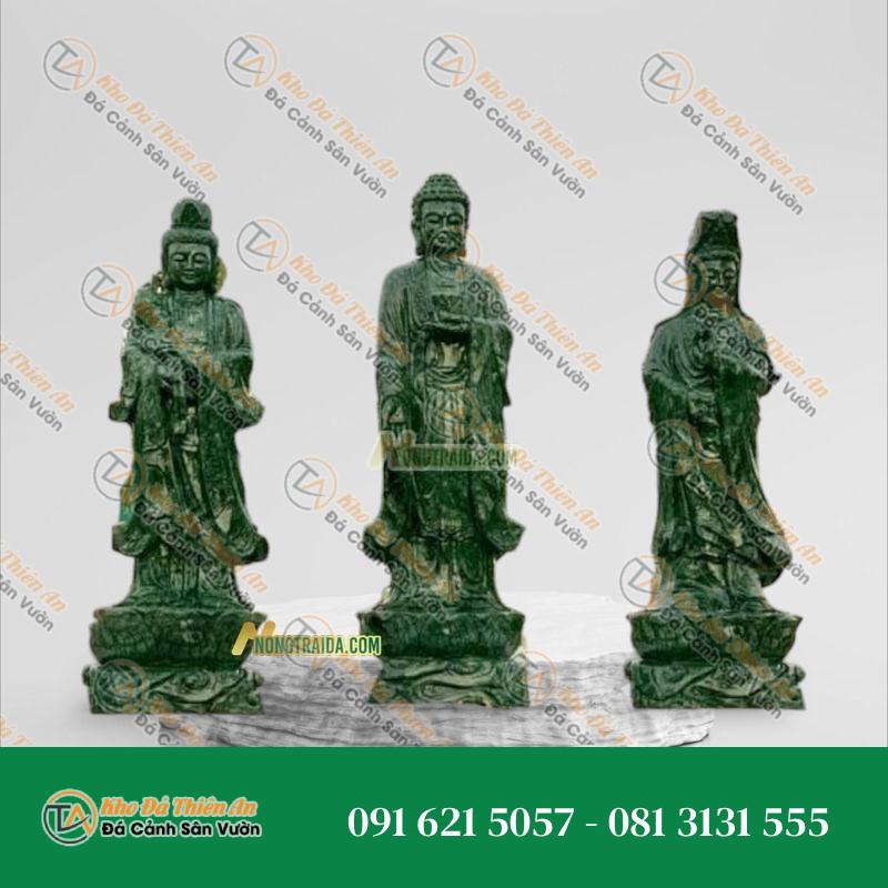 Tượng Tây Phương Tam Thánh Đá Trắng Yên Bái 169cm – Nét Đẹp Thiêng Liêng | Khodathienan.com