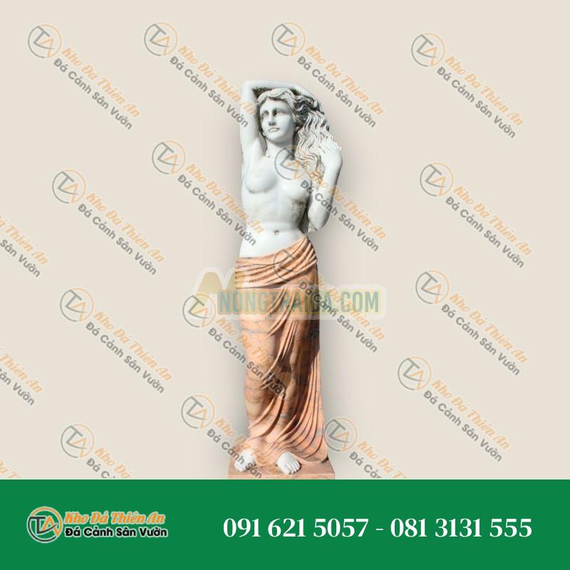 Tượng Thần Vệ Nữ Cổ Điển Bằng Đá Cẩm Thạch Trắng Carrara & Rosetta