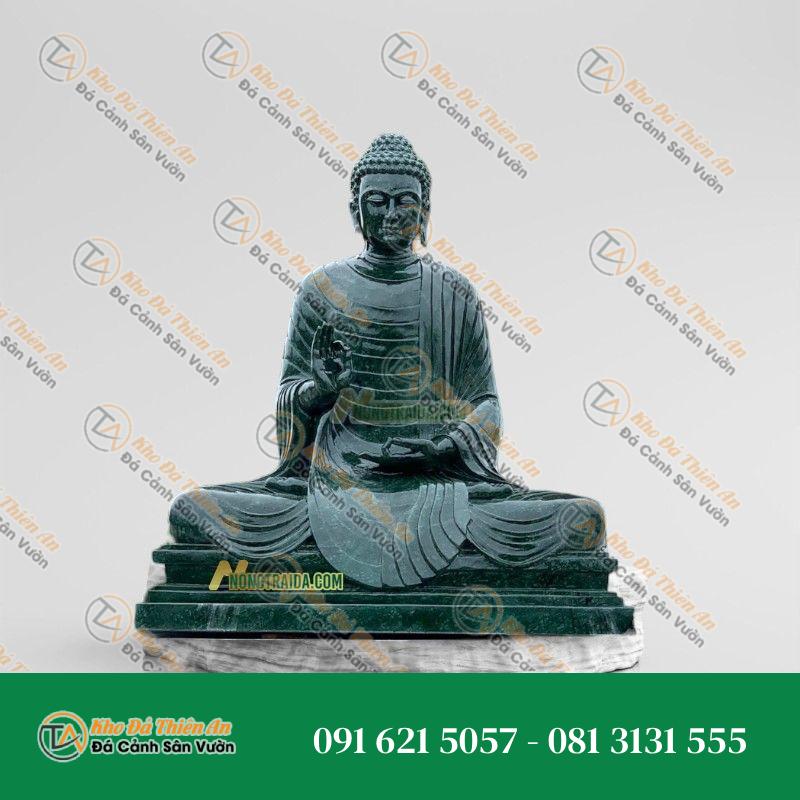 Tượng Thích Ca – Đá Xanh Ấn Độ 88cm – Kiểu Dáng Độc Đáo, Nghệ Thuật | Khodathienan.com