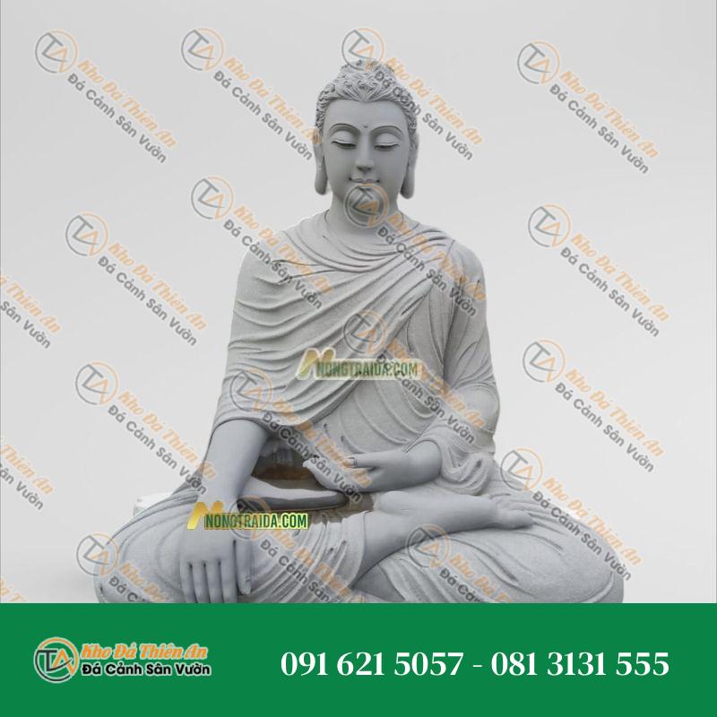 Tượng Thích Ca Phật Đài Đá Sa Thạch 88cm, Kiểu Dáng Cổ Điển | Khodathienan.com
