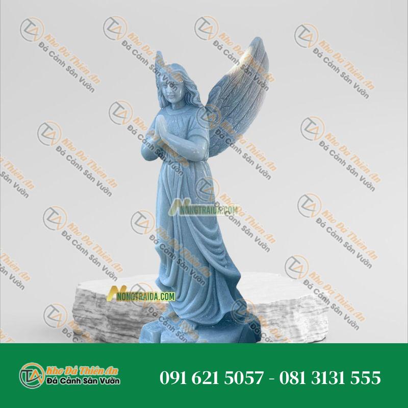 Tượng Thiên Thần Chắp Tay Đá Trắng Xanh 169cm – Kiệt Tác Nghệ Thuật – Khodathienan.com