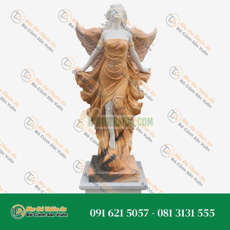 Tượng Thiên Thần Có Cánh Bằng Đá Cẩm Thạch – Nghệ Thuật Tinh Xảo