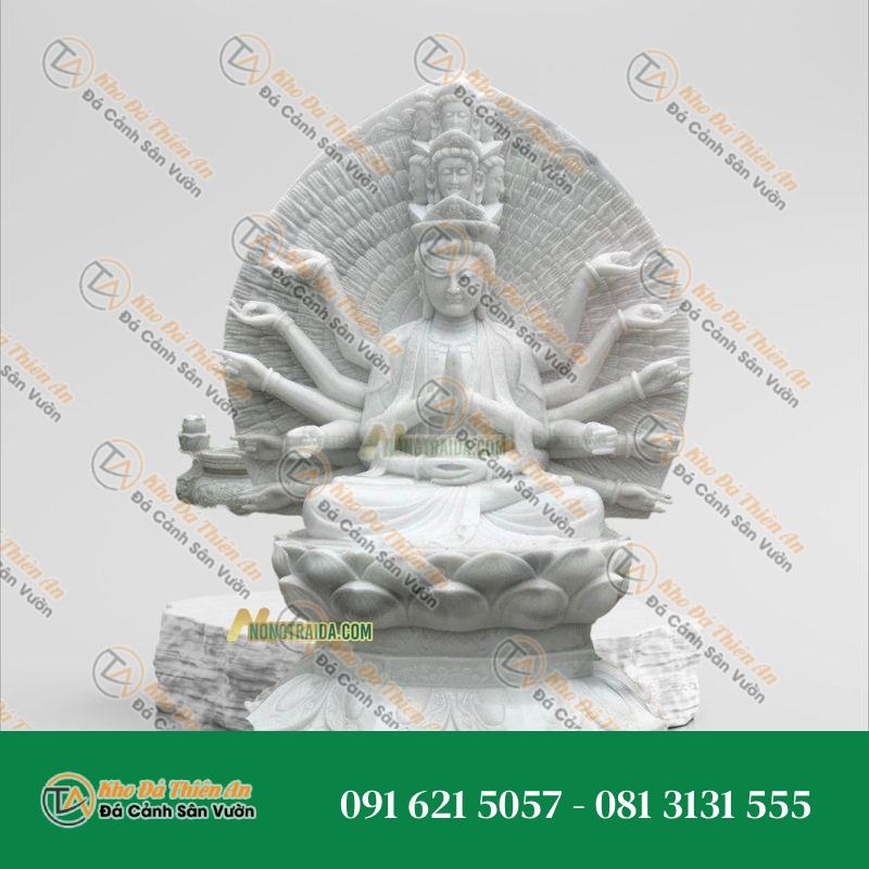 Tượng Thiên Thủ Thiên Nhãn – Đá Trắng Muối – 1.79M – Khodathienan.com