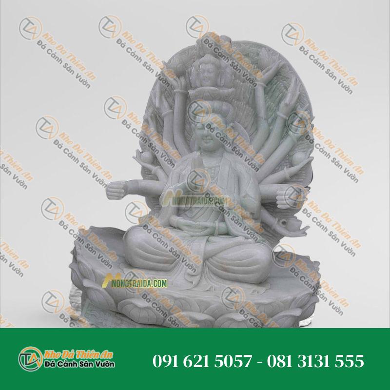 Tượng Thiên Thủ Thiên Nhãn – Đá Trắng Xanh 1.51M – Khodathienan.com