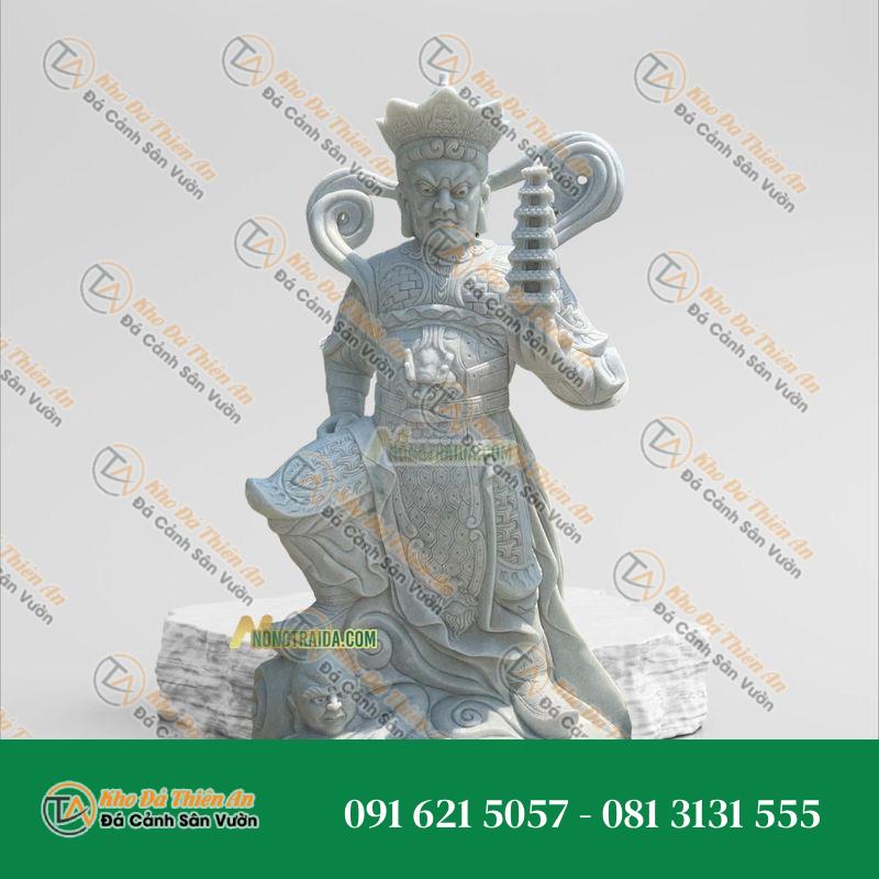 Tượng Tứ Đại Thiên Vương – Bắc Đá Trắng Xanh 176cm – Kiểu Dáng Tinh Tế – Khodathienan.com