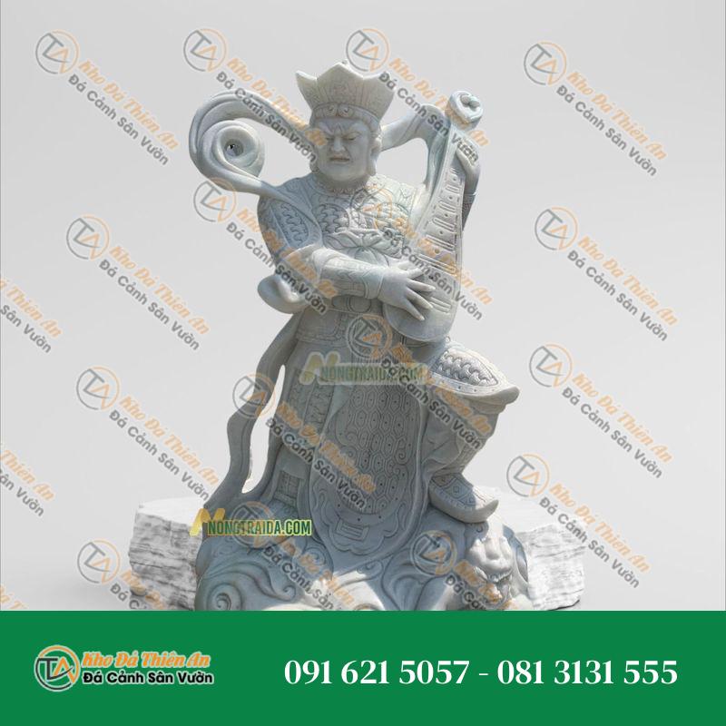 Tượng Tứ Đại Thiên Vương Hộ Pháp – Đông – Đá Trắng Xanh 176Cm – Khodathienan.com