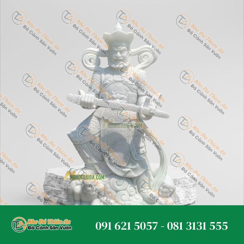Tượng Tứ Đại Thiên Vương – Nam – Đá Trắng Xanh 176Cm – Khodathienan.com