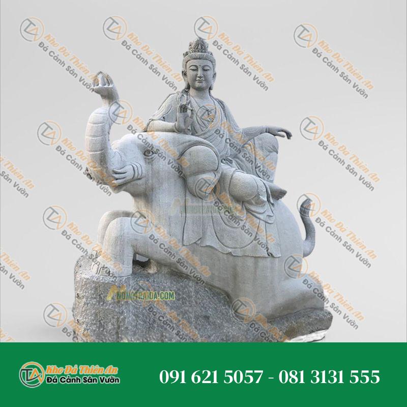 Tượng Văn Thù Bồ Tát Đá Sa Thạch 156cm, Kiểu Dáng Cổ Điển | Khodathienan.com