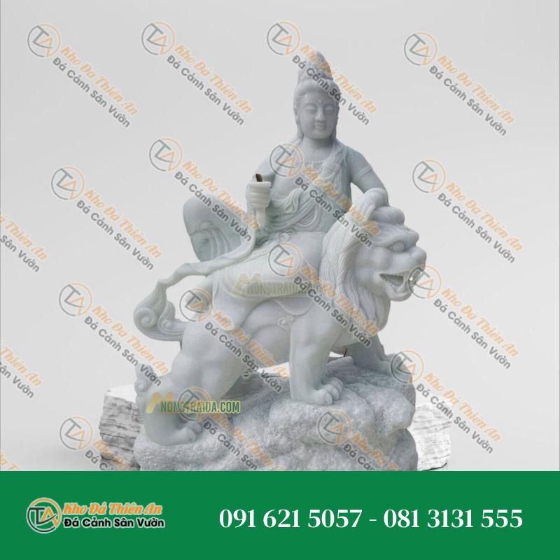 Tượng Văn Thù Sư Lợi Đá Cẩm Thạch Xám 145cm – Nét Đẹp Tinh Khôi – Khodathienan.com