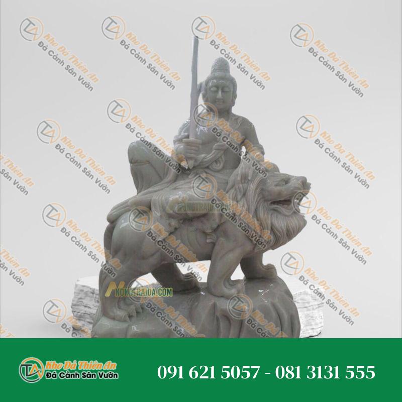 Tượng Văn Thù Sư Lợi Đá Cẩm Thạch Trắng 143cm – Nét Đẹp Tinh Tế | Khodathienan.com