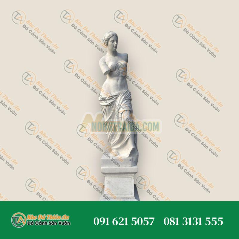 Tượng Venus de Milo Hoành Tráng Bằng Đá Cẩm Thạch Trắng Carrara – 334x89x80cm
