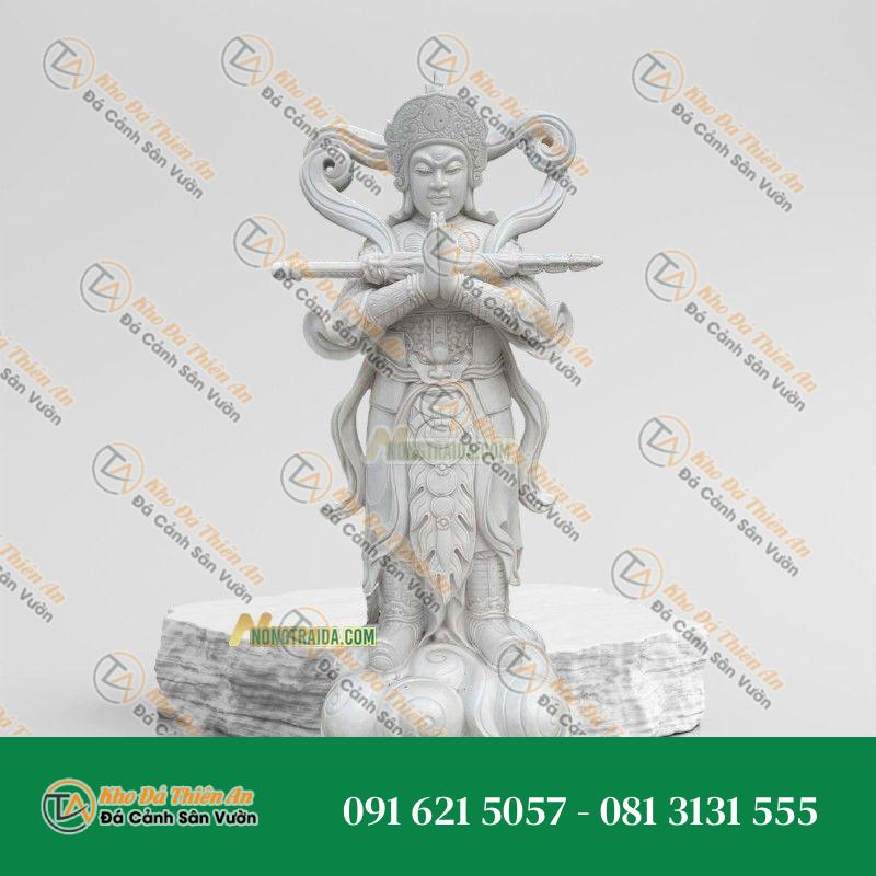 Tượng Vi Đà Hộ Pháp – Đá Trắng Nghệ An – Cao 180cm | Khodathienan.com