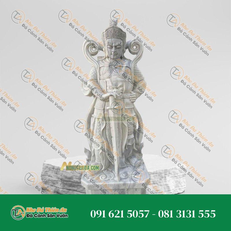 Tượng Vi Đà Hộ Pháp Đá Trắng Non Nước 190cm – Kiệt Tác Nghệ Thuật – Khodathienan.com