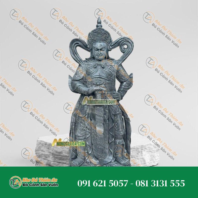 Tượng Vi Đà Hộ Pháp – Đá Cẩm Thạch Xám 182cm – Khodathienan.com