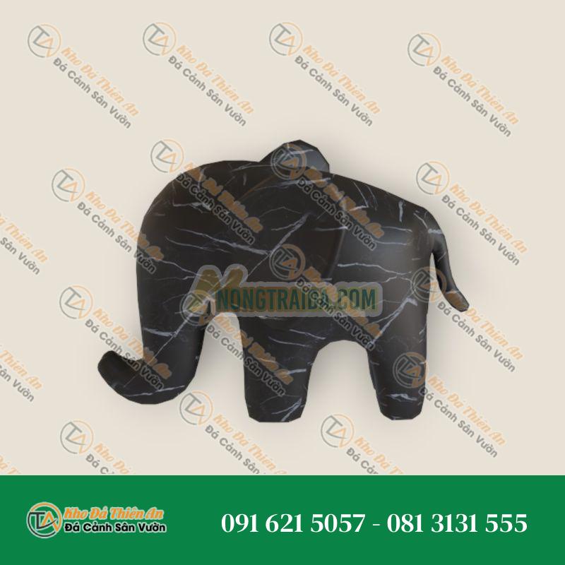 Tượng Voi Dễ Thương – Đá Đen – Trang Trí – Khodathienan.com