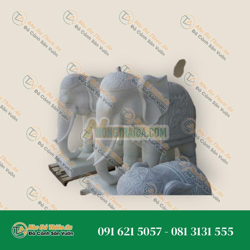 Tượng Voi Đá Cẩm Thạch – Kích Thước Lớn – Khodathienan.com
