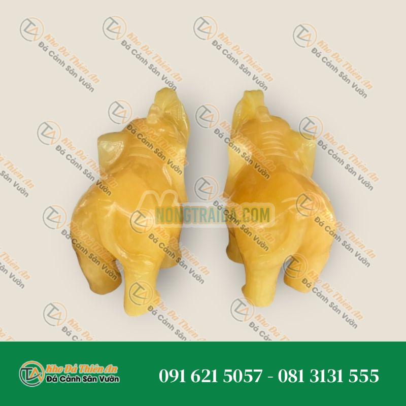 Tượng Voi Phong Thủy Đá Hoàng Long 10cm – Nét Đẹp Tinh Khôi – Khodathienan.com