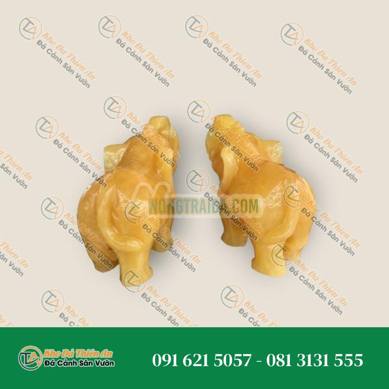 Tượng Voi Phong Thủy – Đá Ngọc Hoàng Long – 15cm – Khodathienan.com