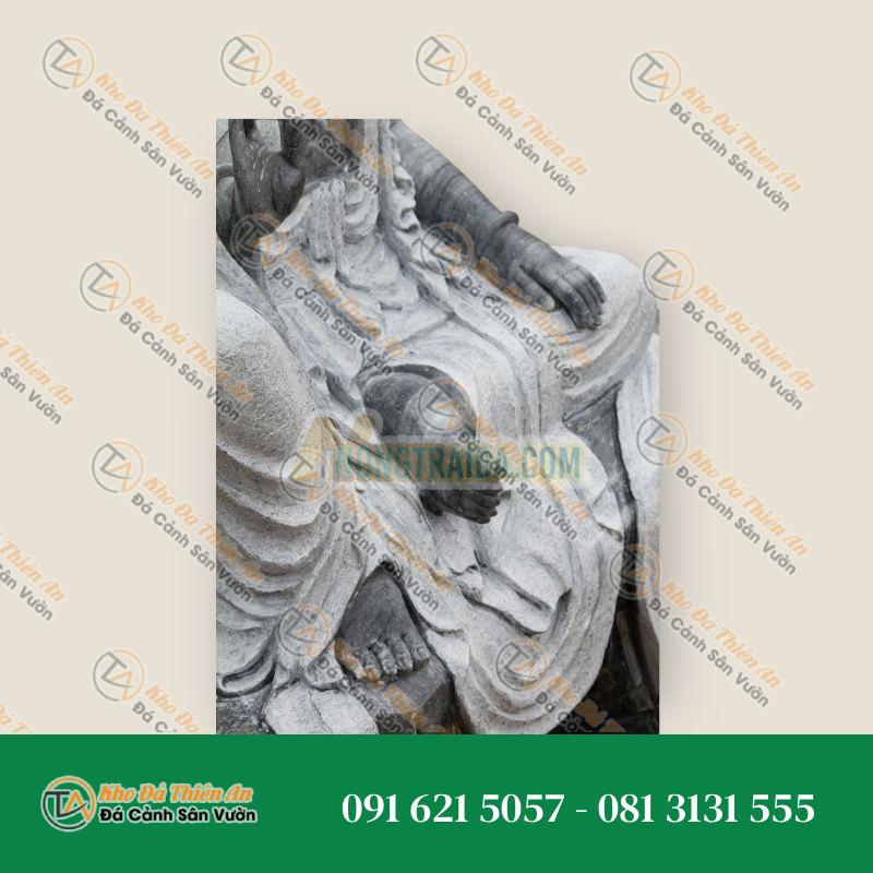 Tượng Vườn Quan Âm Bồ Tát Cẩm Thạch Xám Shuni Mudra 130cm | Khodathienan.com